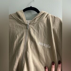 YoungLA tan zip up hoodie